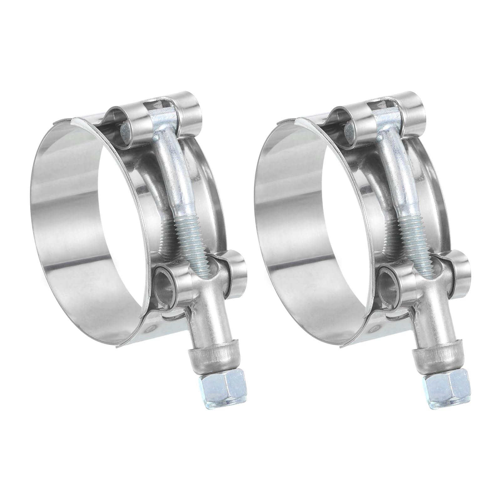 sourcing map T-Bolt Hose Clamp 2Pcs Working Range 43-49mm 201 Stainless Steel Bolt Intake Intercooler Clamps fo Intercooler Clamp Tube