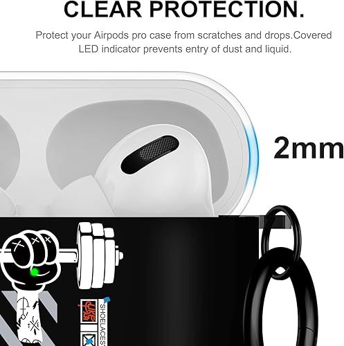 Miniatura 3 de Micxur Funda para Airpods Pro de 2 generación 2022 compatible con el patrón de diseño de astronauta de TPU de estrella negra funda para Airpods Pro