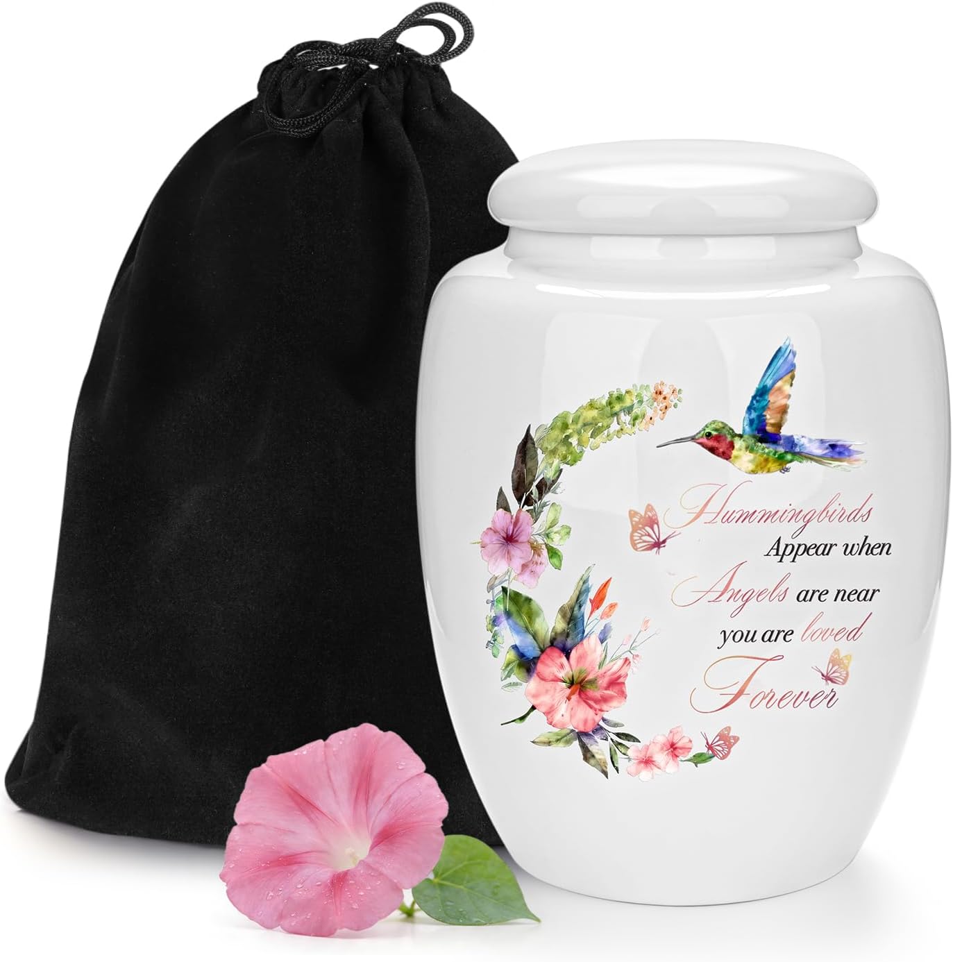 Small Cremation Urn for Human Ashes Ceramic Decorative Keepsake Memorial Urn for Burial Handcrafted Medium Funeral Urn for Adult Male Female