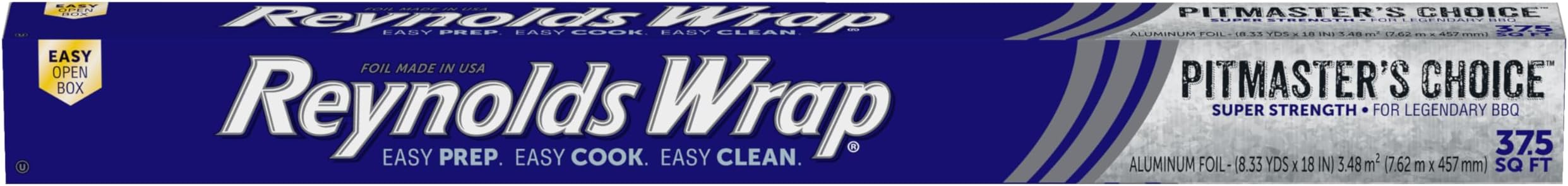 Reynolds Wrap Pitmasters Choice Extra Thick Foil for Grilling, 18 Inch Grill Foil, Withstands High Heat, Extra Wide, 37.5 Total Sq. Ft.