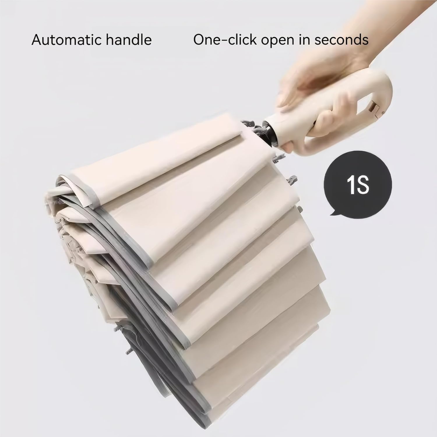 Meichoon Reverse Travel Umbrella Portable Large Size for 2-3 people Foldable Smart Rotating Hook Design with Reflective Stripe Nanotech Waterproof Windproof Lightweight for Rain & Daily Use