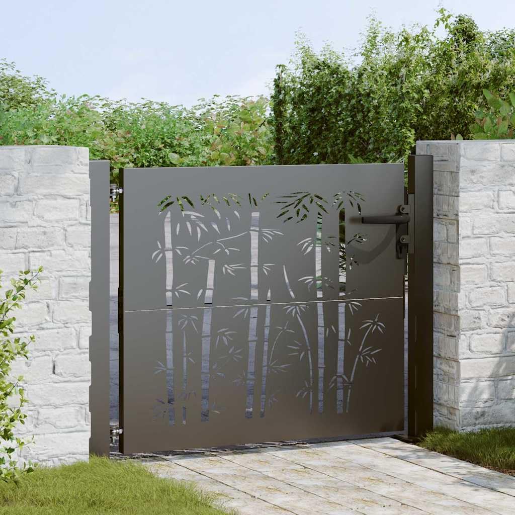 Brama ogrodowa 110 x 105 cm, czarna, z metalu