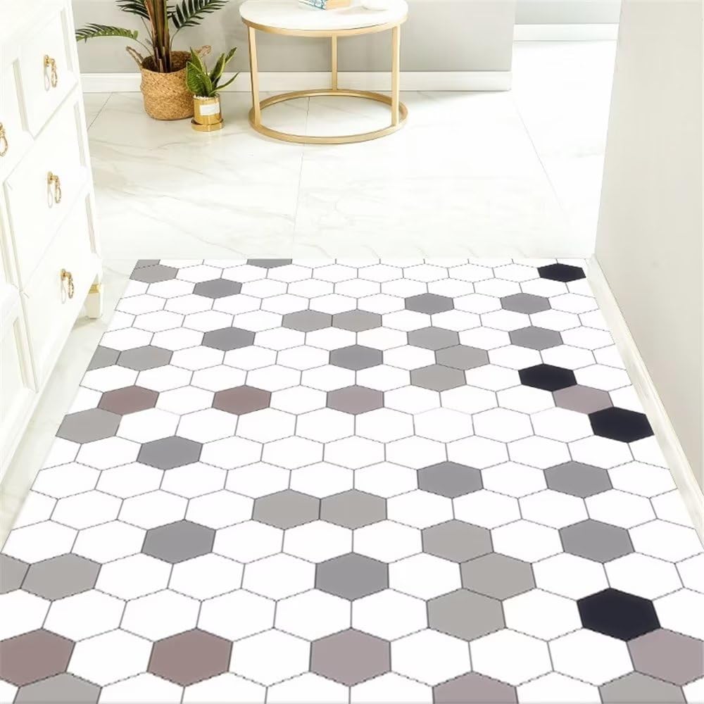 Tapis anti-acariens géométrique gris 120x160 lavable pour zone sensible