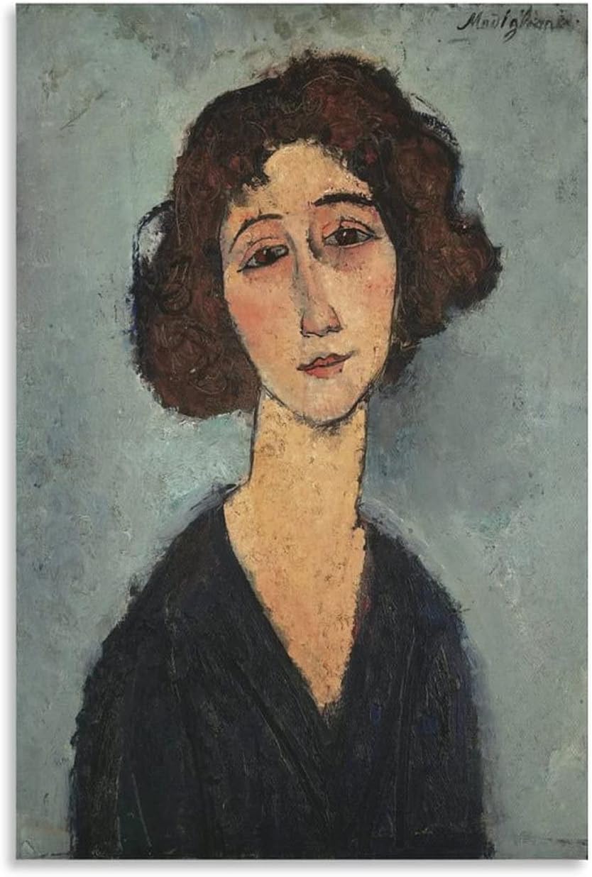 Rikin Liuff Jeune Femme by Amedeo Modigliani Canvas Poster Art 50x70cm Frameless