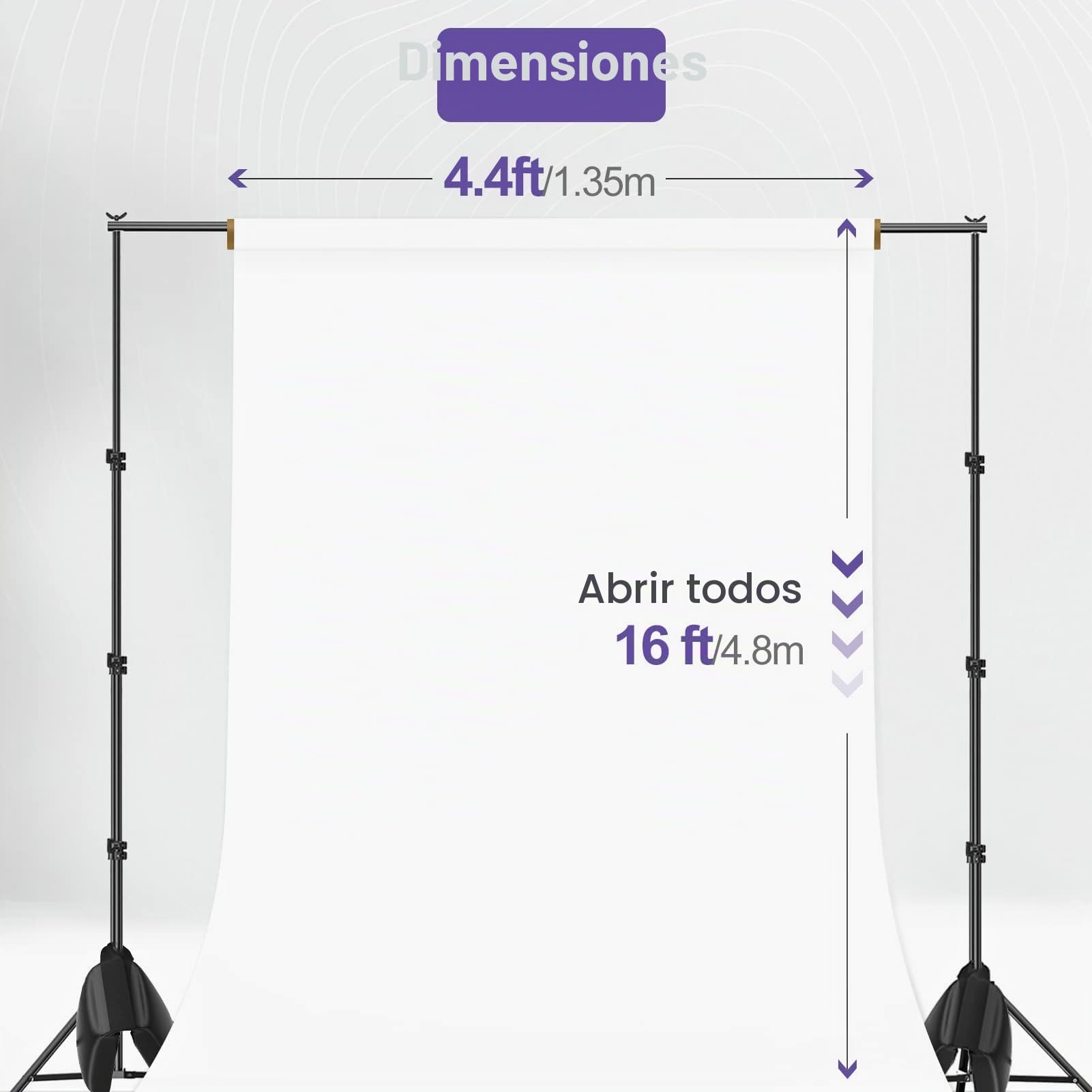 EMART Fondo Fotográfico Blanco, 1,3x4,9m Rollo de Papel Telón de Pared | Mate Sin Costuras para Sesión de Fotos, Fotografía de Producto, Retrato