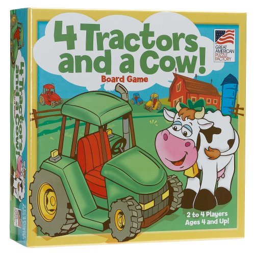 Four Tractors & A Cow Game : Toys & Games
