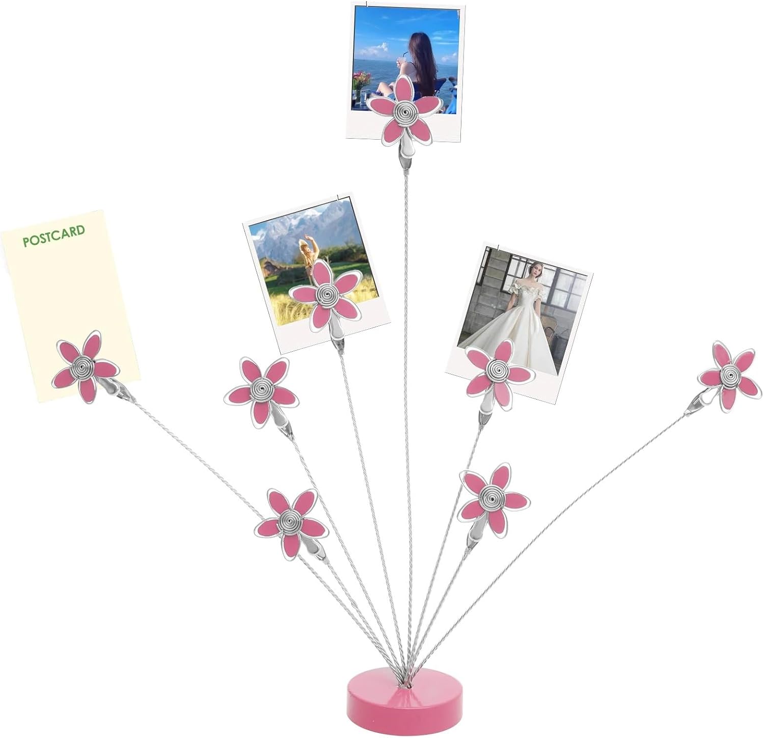 Photo Tree Photo Tree Holder Clip 8 Branch Family Tree Present Card Holder with Clips Adjustable Branch Picture Stand for Memo Paper Note For Office Christmas Wedding Birthday Party Gift(Pink)