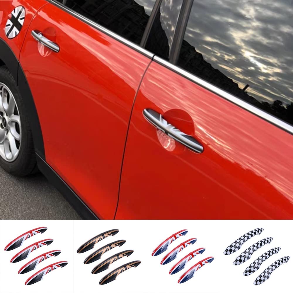 Cubierta protección manija Puerta Cubierta Manija Puerta Exterior Accesorios Coche para Mini para Cooper S JCW para Clubman F54 F55 F60 para Countryman Protector Manilla Coche (Color : Grid)
