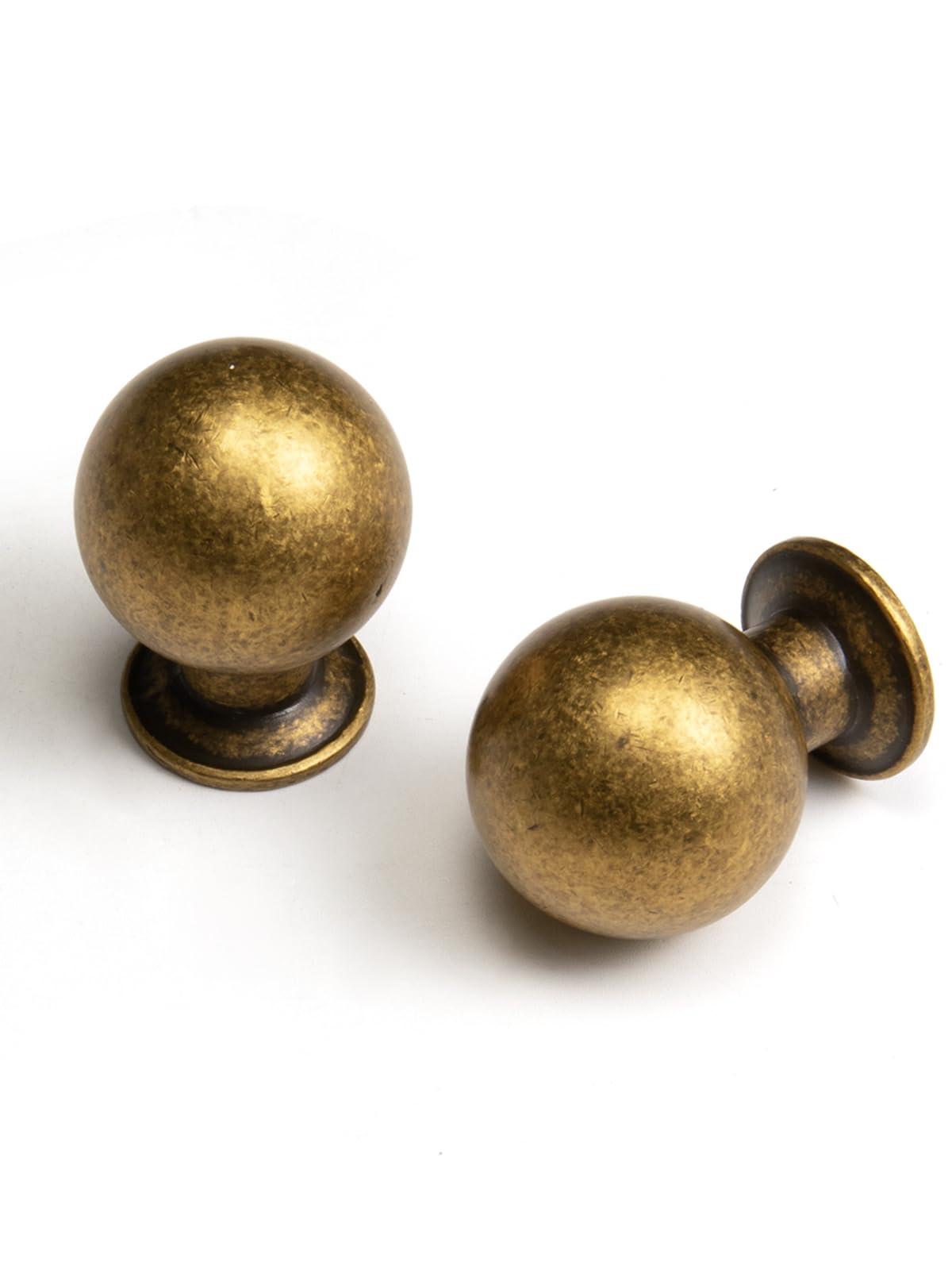 Pomelli per armadi in ottone antico Maniglie per cassetti classiche vintage retro Maniglie per armadietto da cucina Armadio da bagno Cassettiera in lega di zinco (10, Ottone antico, Pomello)