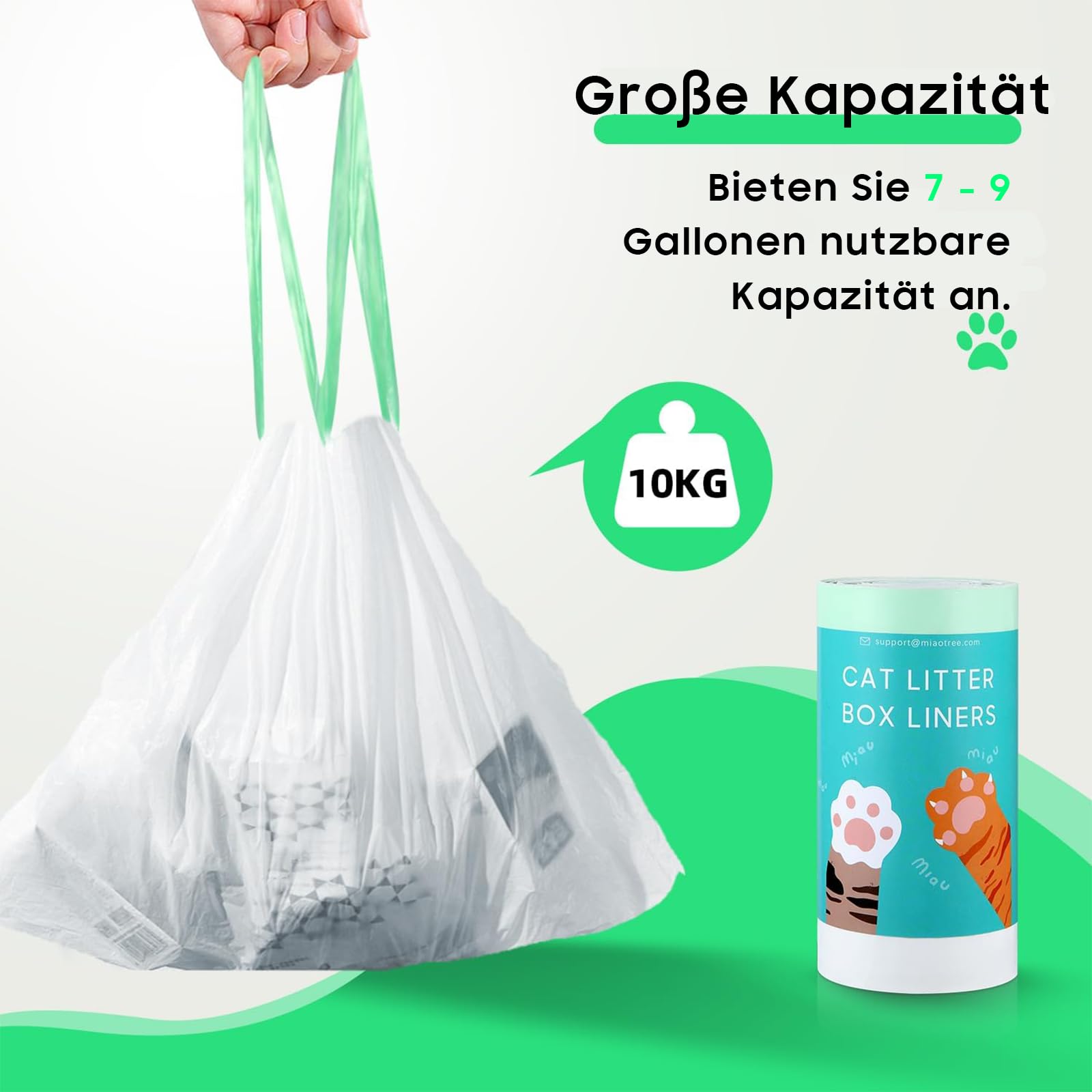 60 sacchetti per lettiera per gatti Pura MAX Pura X, accessori di ricambio, sacchetti per lettiera per gatti con cordini, resistenti ai graffi, per lettiera elettrica autopulente