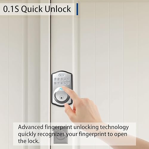 Miniatura 6 de Cerradura de puerta de entrada sin llave para puerta delantera, cerradura de cerrojo inteligente para fácil acceso con teclado, fácil instalación