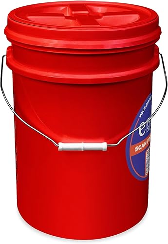 Miniatura 3 de Cubo de 5 galones con tapa hermética con sello gamma, almacenamiento de grado alimenticio, plástico HPDE de alta calidad, libre de BPA, cubo