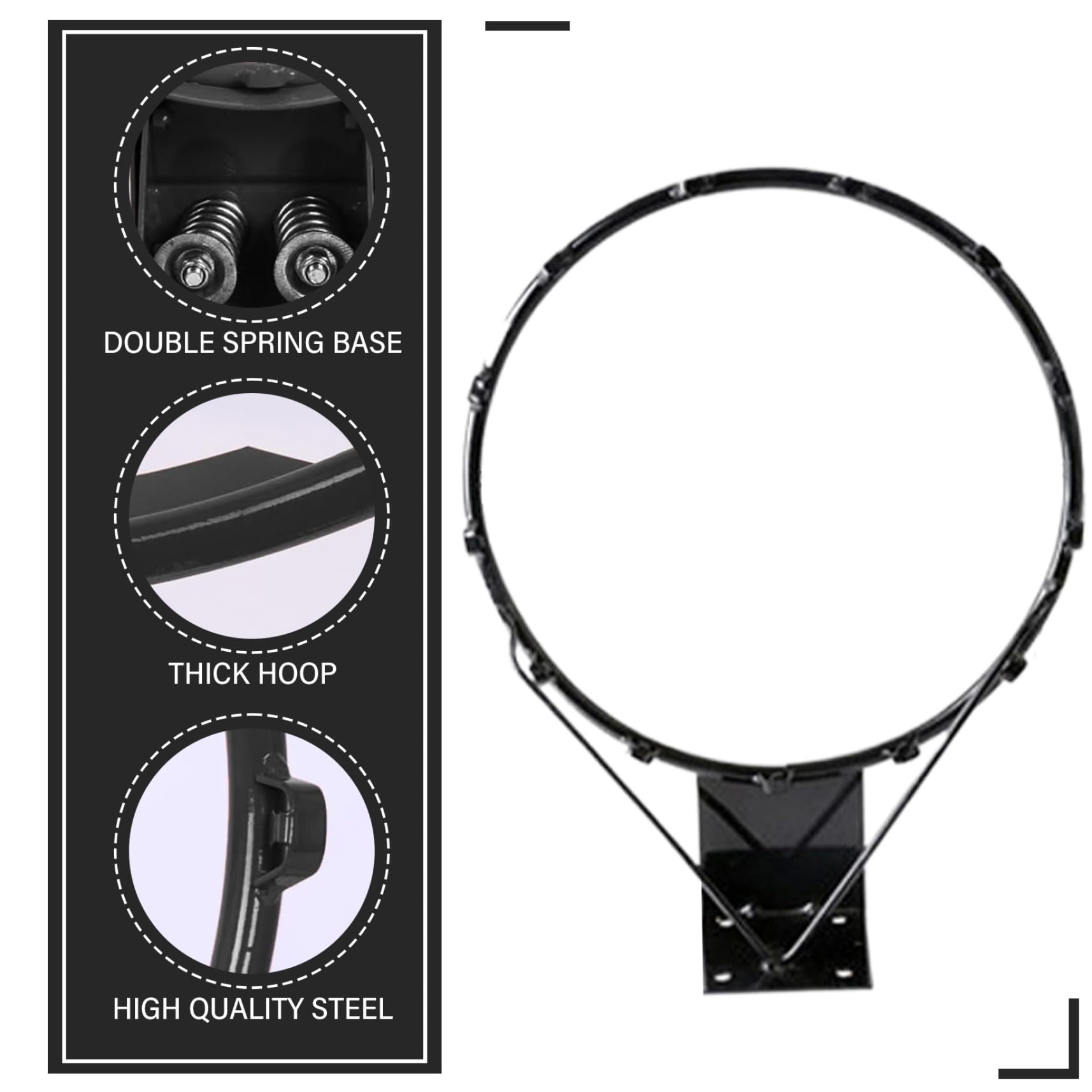 Jorzer Aros de Baloncesto, aro de Baloncesto de Montaje en Pared con Red y Tornillo de 14 Pulgadas de Altura Ajustable para Entrada, Patio Trasero, Interior y Exterior.-