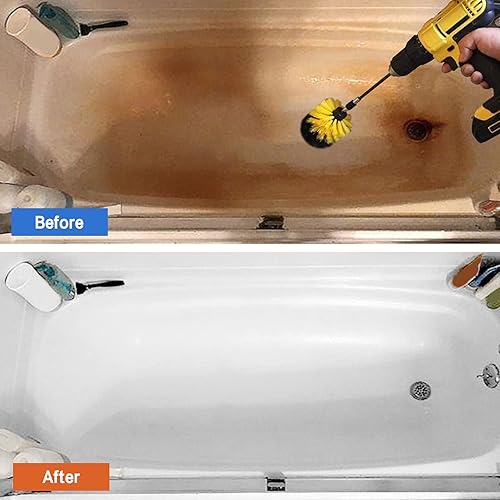 Miniatura 6 de ZLMONDEE Juego de cepillos de taladro multicolor, 6 piezas, incluye cepillos suaves, medianos, rígidos, duros y estropajos para limpieza del hogar