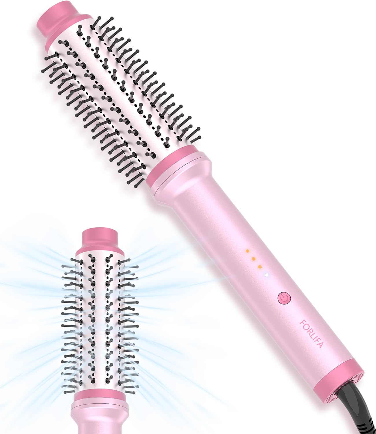 FORLIFA Pro 2-in-1 Thermal Styling Brush with AirBlow Cool Tech & 1.2 Billion Negative Ions, Triple Hair Protection System, Anti-Tangle, 30-Min Auto