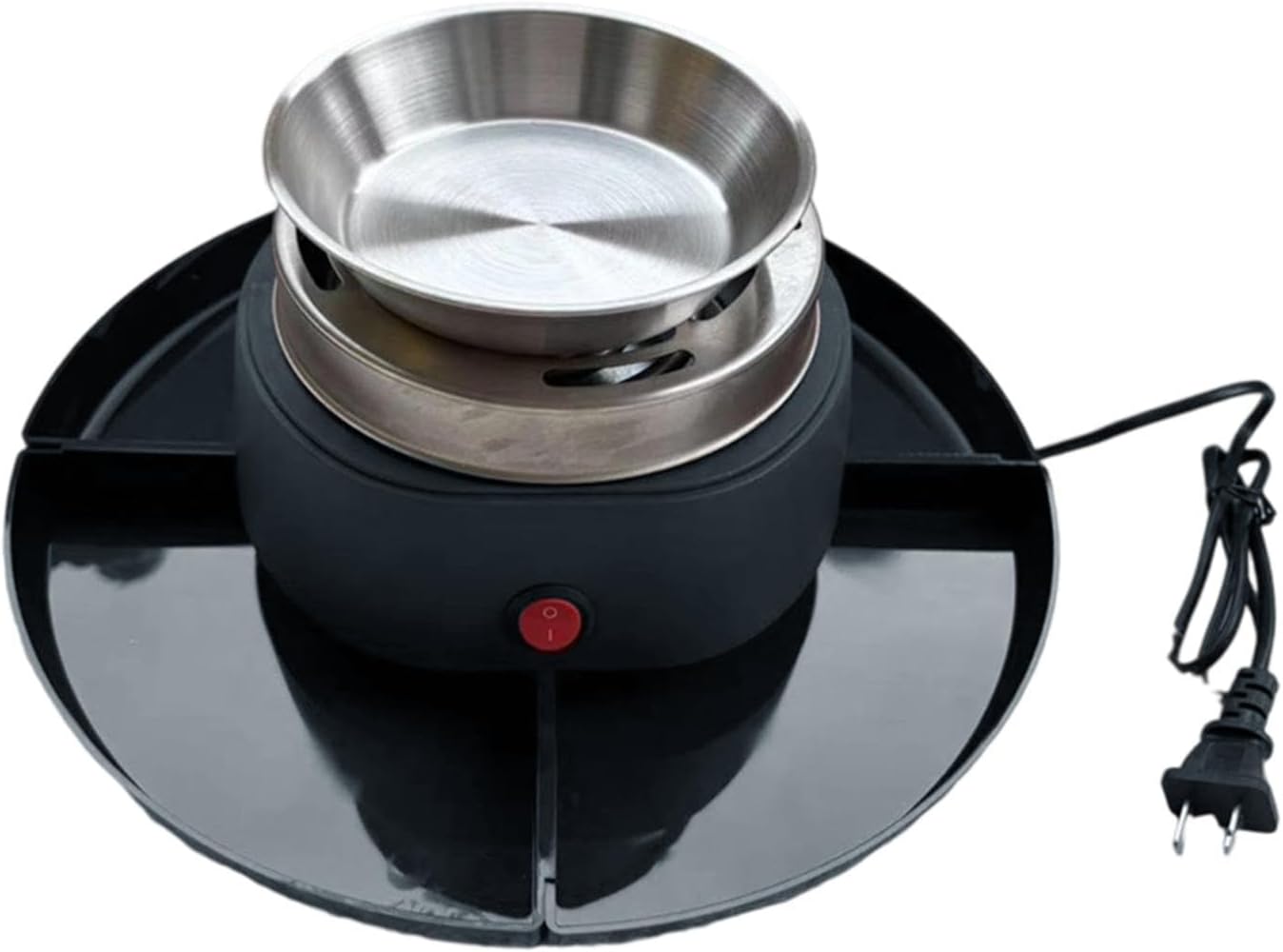 Electric Maker Marshmallow Roaster Melt Fondue Pot Electric Fondue Pot Set with Forks for Wedding Tabletop Party, Black