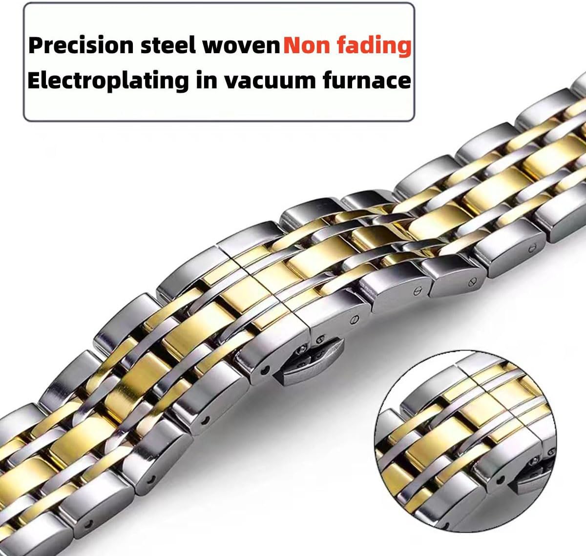 Metal Watch Band Stainless Steel Watch Strap With Weight 12mm 14mm 16mm 18mm 19mm 20mm 21mm 22mm 24mm Bracelet band Replacement Band for Men and Women