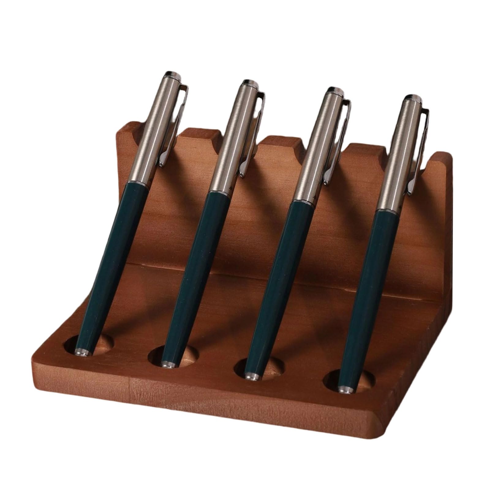 Wooden Desk Organizers with Stable Base Design for Secure Pen Storage in Busy Offices Wooden Pen Holders