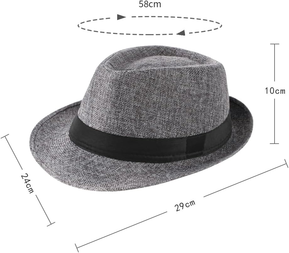 Men Fedora Hat Classic Trilby Dress Hat Women Short Brim 1920s Manhattan Structured Panama Jazz Party Costume Cap with Band