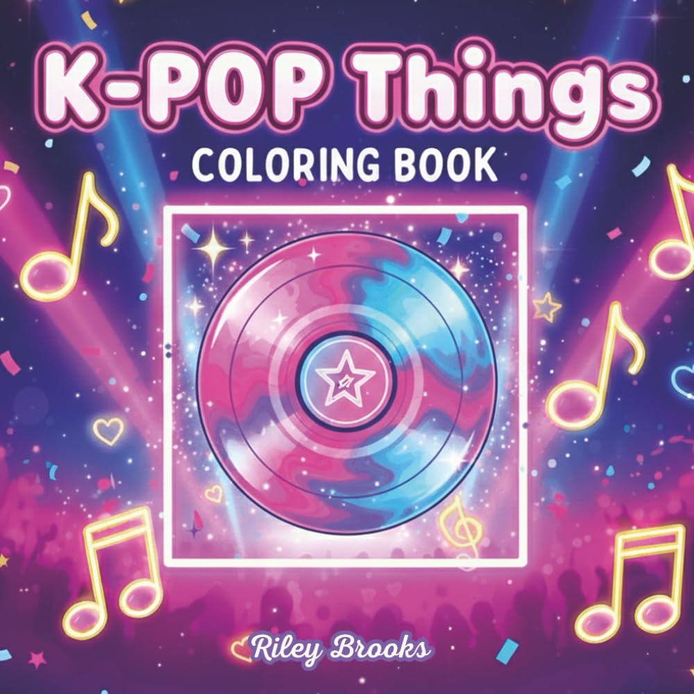 K-POP Things & Props Coloring Book for Teens, Adults & Kpop Lovers: Cute Lightsticks, Microphones, Merch Items & Aesthetic Kpop Stuff | Relaxing Cozy ... Sheets (K-Pop Merch & Props Coloring Series)