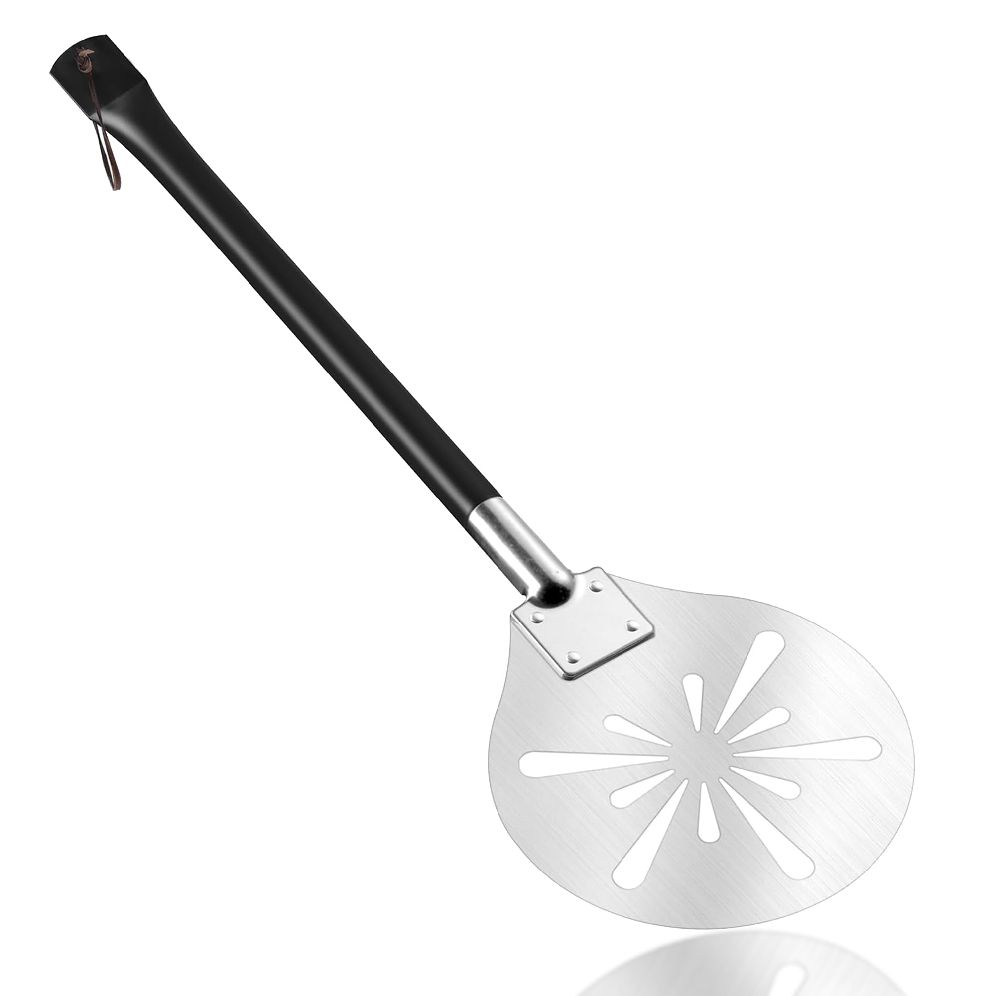 Herogo Pizza Peel 9 Inch, Round Turning Paddle with Detachable Handle, Stainless Steel Pizza Shovel for Oven Grill Baking Bread, Easy Store & Heat Resistant Oven Accessories Tool, Dishwasher Safe