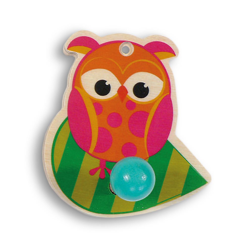 Hess Holzspielzeug 30315 - Perchero de Madera, Serie de búhos, Juego de 2 Piezas, con 3 Ganchos, para niños, Hecho a Mano, como Elemento de atracción en Cada habitación Infantil y Pasillo