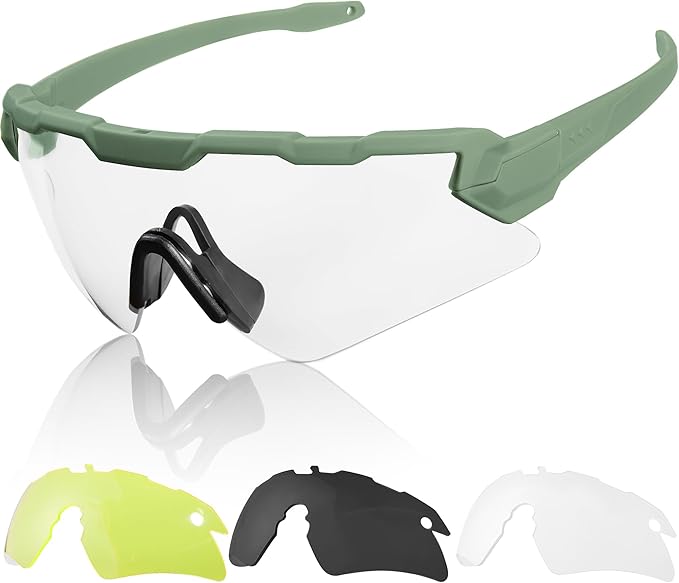 1TG Tactical Lunettes De Vélo, Airsoft, Lunettes De Protection Tactiques, Lunettes De Sport, Lunettes De Soleil Pour Homme, Femme, Airsoft, Paintball, Chasse, CS, Cyclisme, Course à Pied, Randonnée