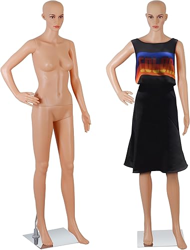 HomGarden Maniquí femenino de cuerpo completo, soporte ajustable de 69 pulgadas, maniquí realista, maniquí de exhibición, modelo de vestido con