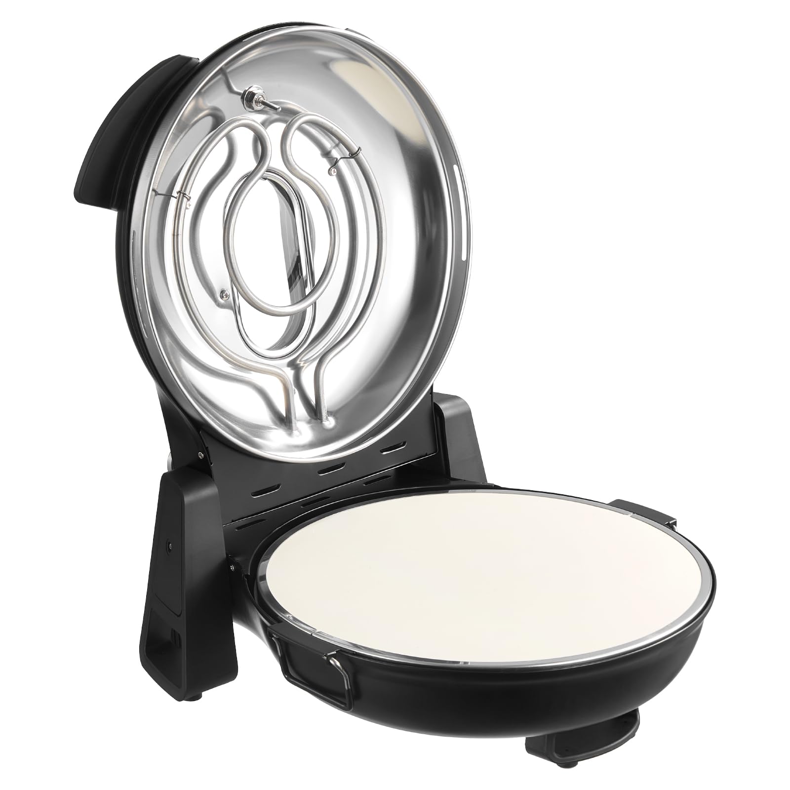 VEVOR Four à Pizza Électrique 305 mm, Cuiseur à Pizza 1200 W, avec Pierre en Cordiérite, 5 Modes de Contrôle de la Température, Hublot pour Une Cuisson Précise, Chauffe jusqu'à 420 °C, Maison Noir