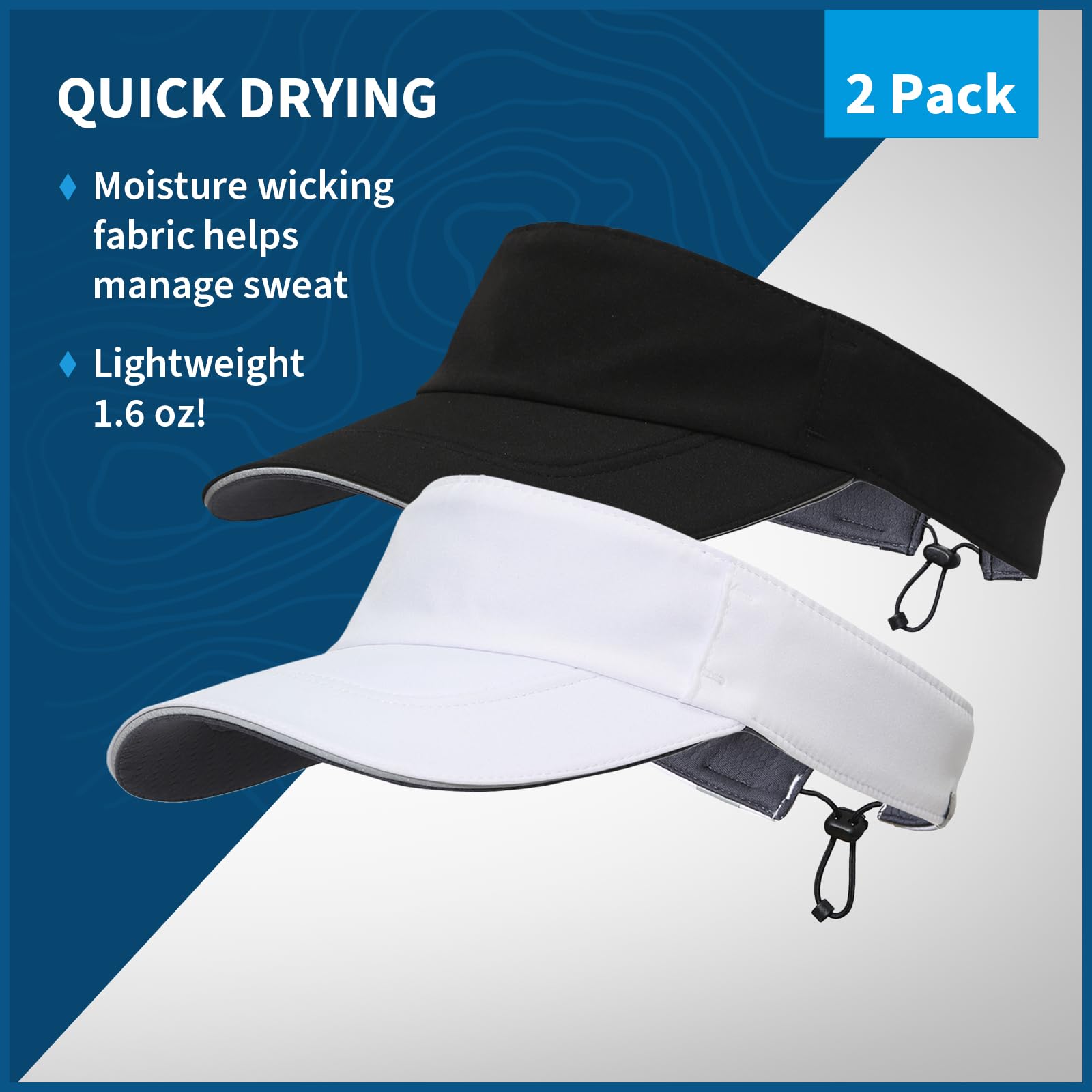 TrailHeads Visor Cap Damen - Sonnenschild Damen zum Laufen, Golf und Tennis – Recyceltes Tennis Cap Damen