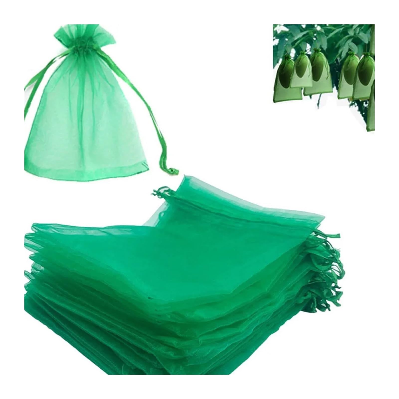 Garden Netting 50Pcs Plant Fruit Grape Protection Netting Bags With Drawstring For Garden Trees Cover Mesh Bags To Protect Plants From Birds(7x9cm 50pcs)
