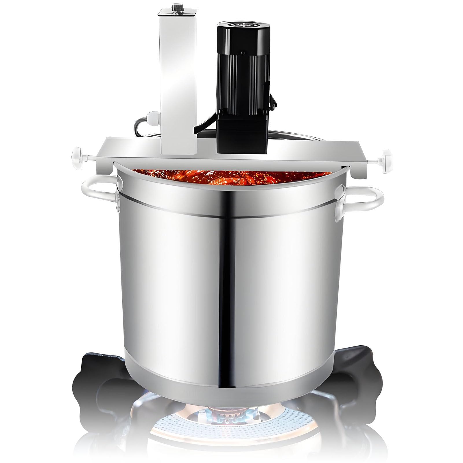 SHENGSHIYU Automatic Food Mixer,20L/25L/40L/60L/85L,Adjustable Stirring Scraper Speed and Height,360° Stirring,Automatic Electric Jam Mixer for Induction Cookers,Gas Stoves,Capacity 25L