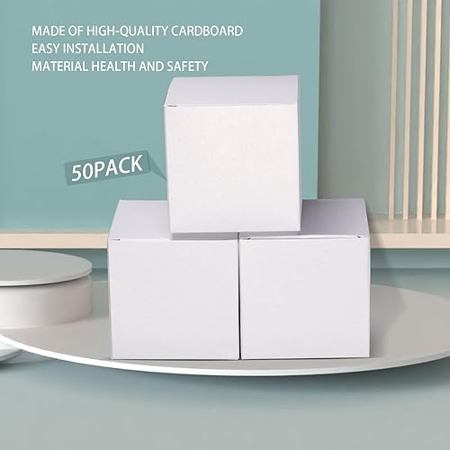 Miniatura 2 de NEWSNOW Caja de regalo de caramelos, caja de fiesta, paquete de 50 unidades de 3 x 3 x 3 pulgadas, cajas de regalo de papel, cajas de regalo,