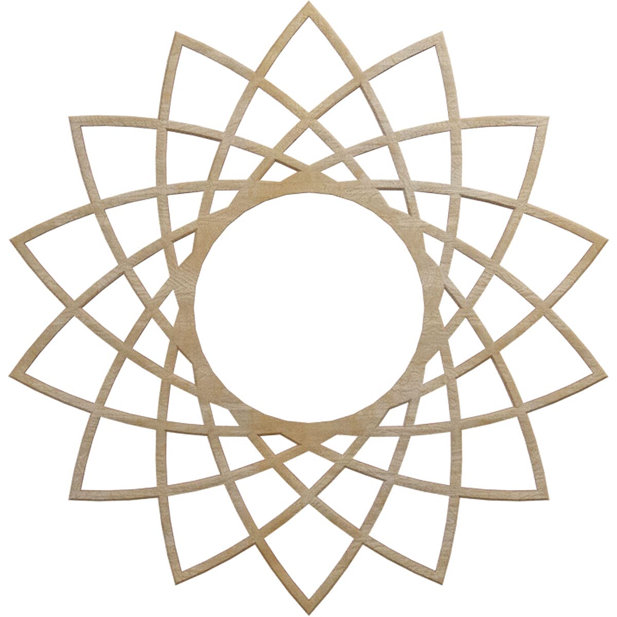 Ekena Millwork 20"OD x 7 3/4"ID x 3/8"T Eleanor Wood Fretwork Pierced Ceiling Medallion, Birch