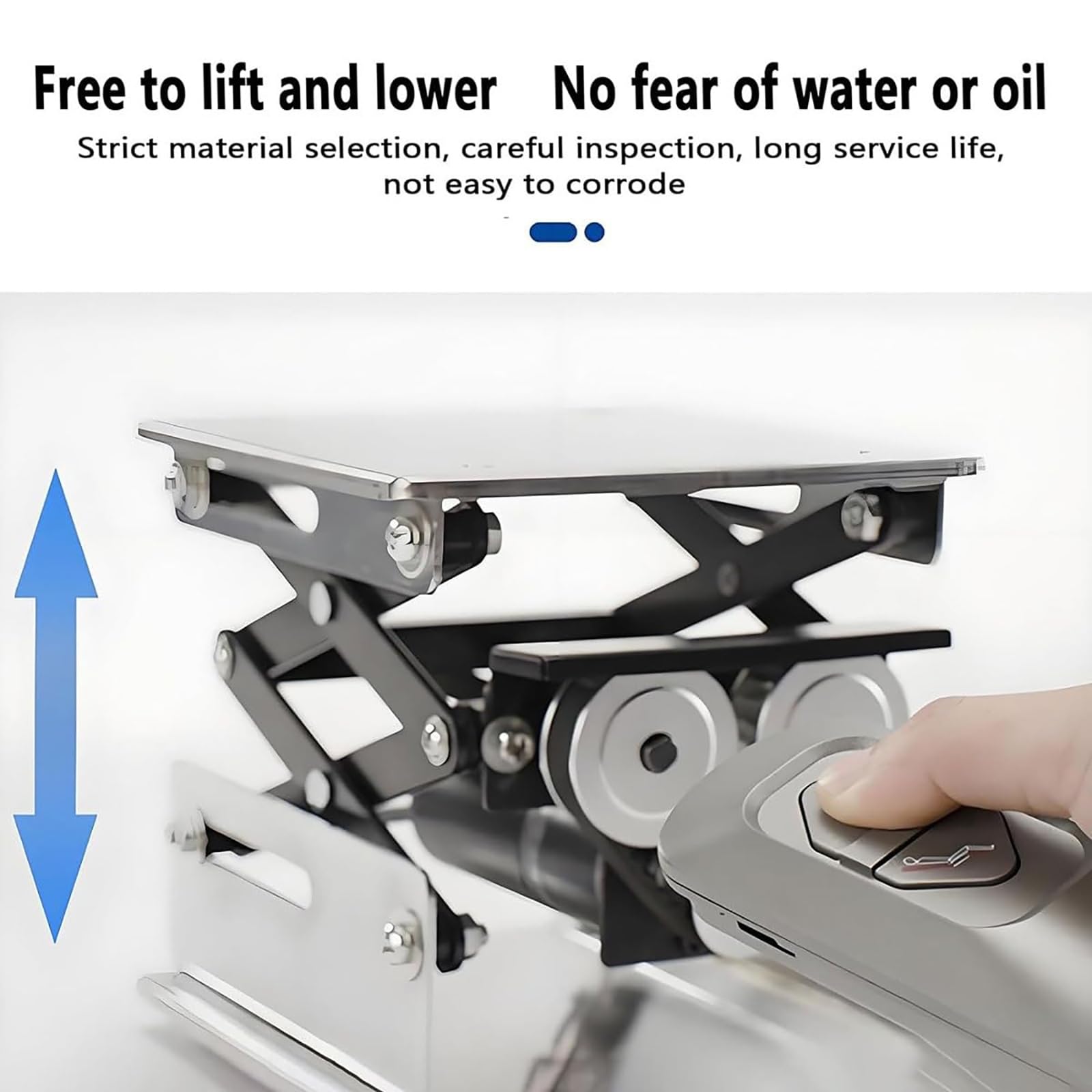 Piattaforma di sollevamento elettrica in acciaio inox, regolabile, con telecomando, carico di 10 kg, per produzione industriale, ricerca scientifica e attrezzature da laboratorio