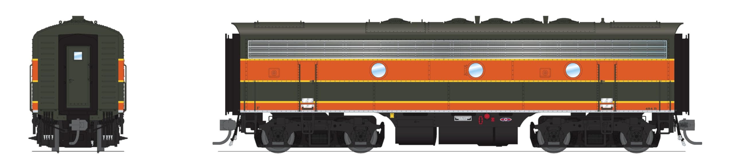 Broadway Limited 8206 EMD F7B, GN 454C, As-Delivered Empire Builder, Freight Service, Paragon4 Sound/DC/DCC, HO Scale
