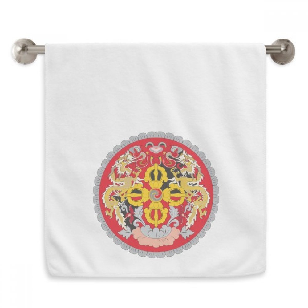 Serviette Bhoutan emblème national blanche 13x29 pouces pour un confort au quotidien