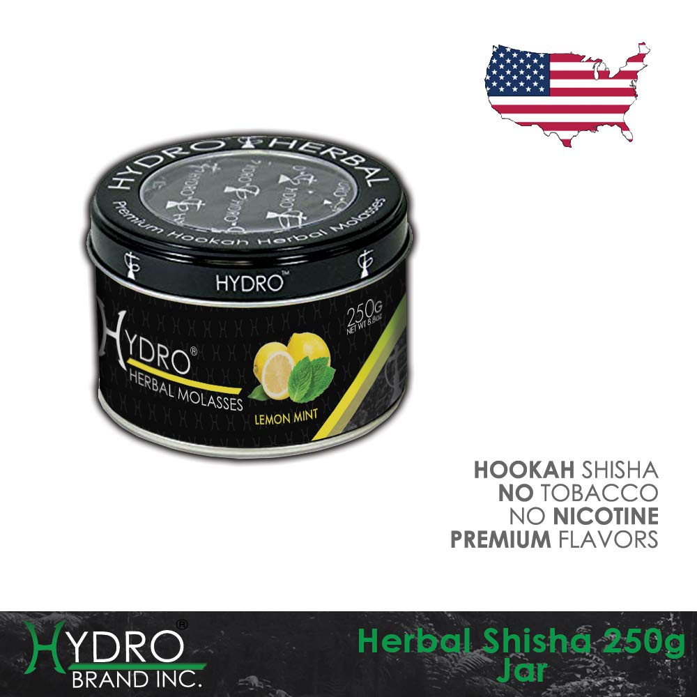 Hydro Herbal, Lemon Mint Hookah Shisha Flavor, 250g Can, Tobacco