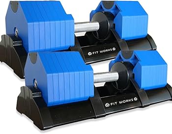 Amazon | 可変式ダンベル FIT WORKS モデルS-32kg (2個セット) (青