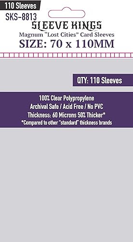 Sleeve Kings Magnum - Fundas para tarjetas de ciudades perdidas (2.756 x 4.331 in), paquete de 110, 60 micras
