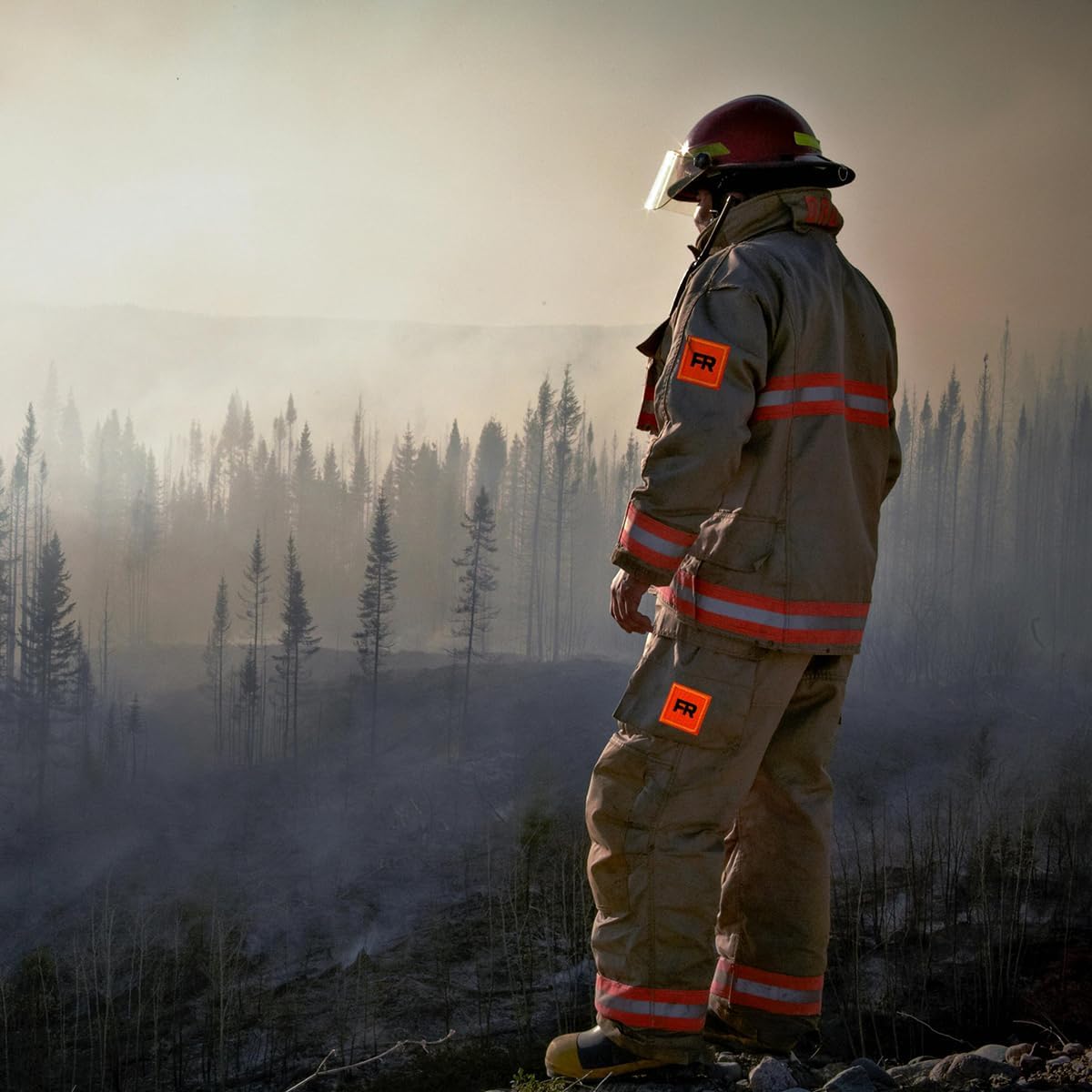 FR Patches for Clothing – 10 Pack Orange Embroidered Iron-On or Sew-On Badges for Jackets, Jeans, Hats, Backpacks (1"x1")