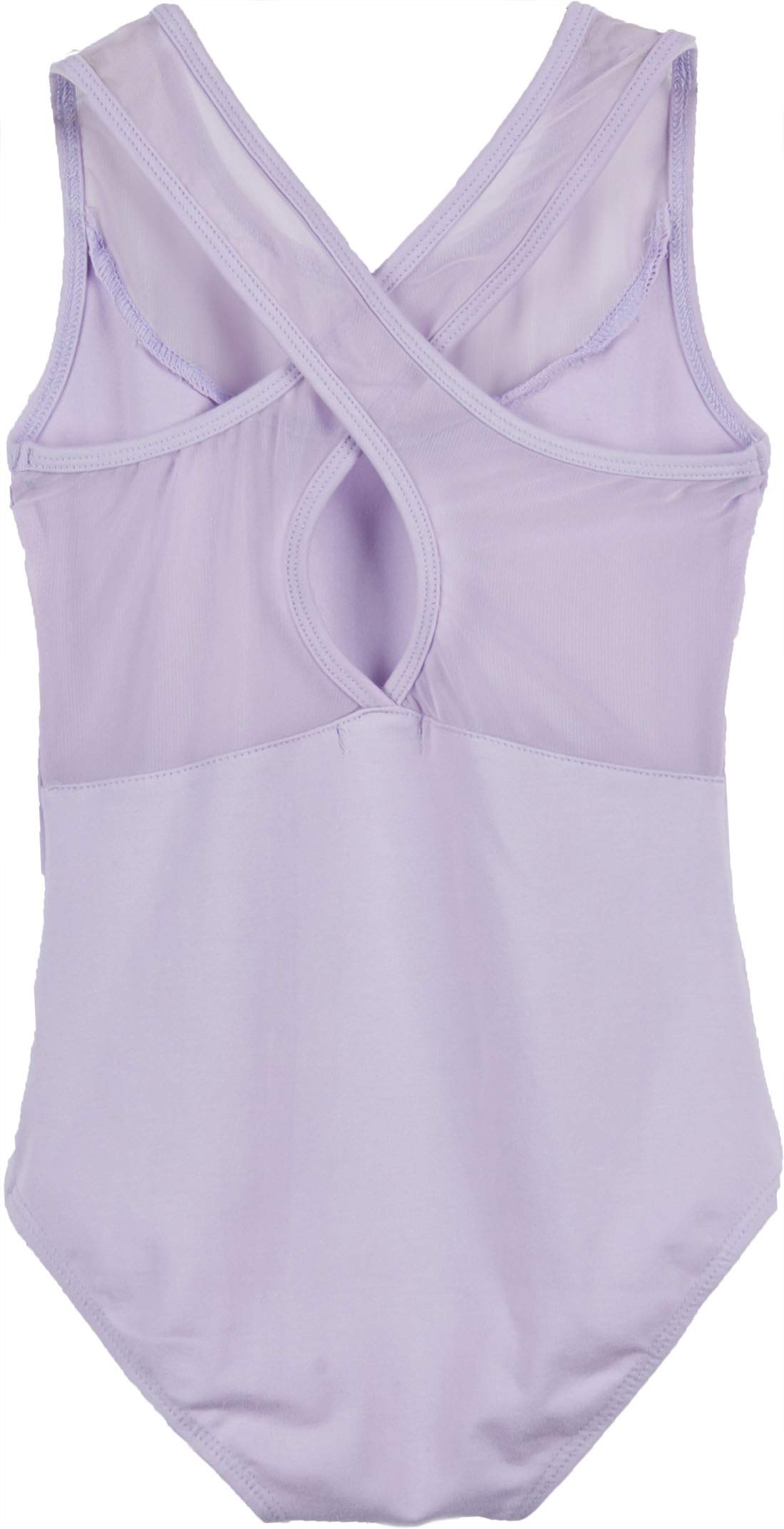 MdnMd Girls' Tank Mesh Cross Back Leotard for Dance Ballet Gymnastic