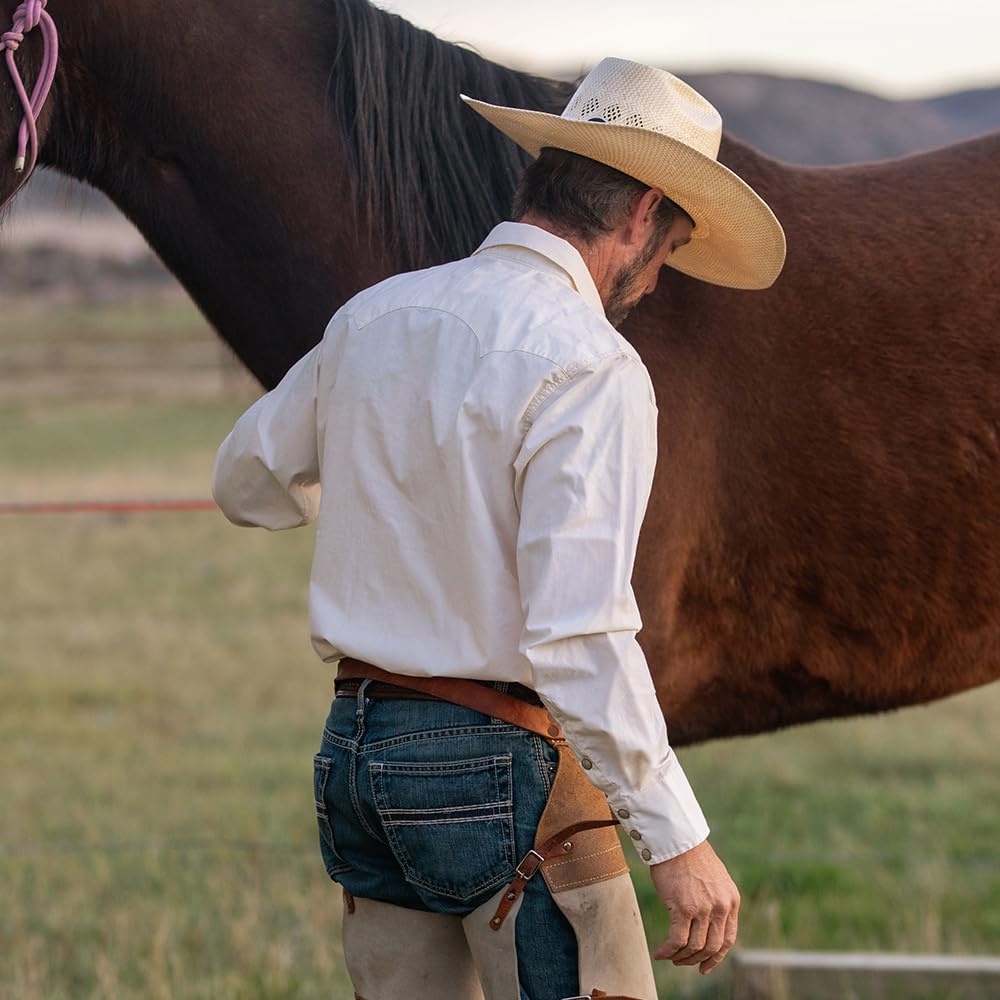 Dubinik® Freizeithemden Für Herren Westernhemd Druckknöpfen Cowboy Kariertes Baumwolle Comfort Fit Langarm Arbeitshemd