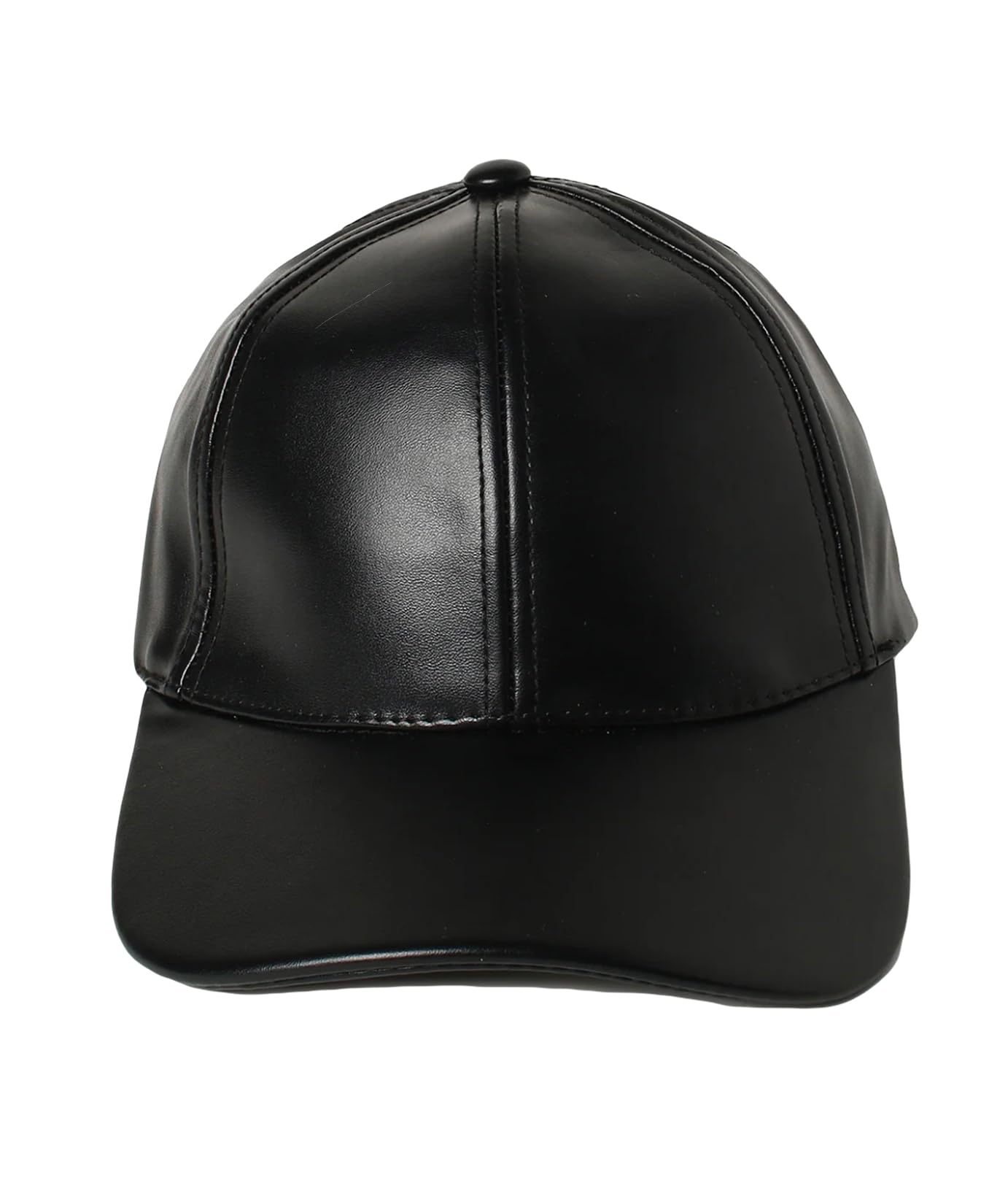 alamos Plain Black Leather Baseball Cap, Unisex-picture-12