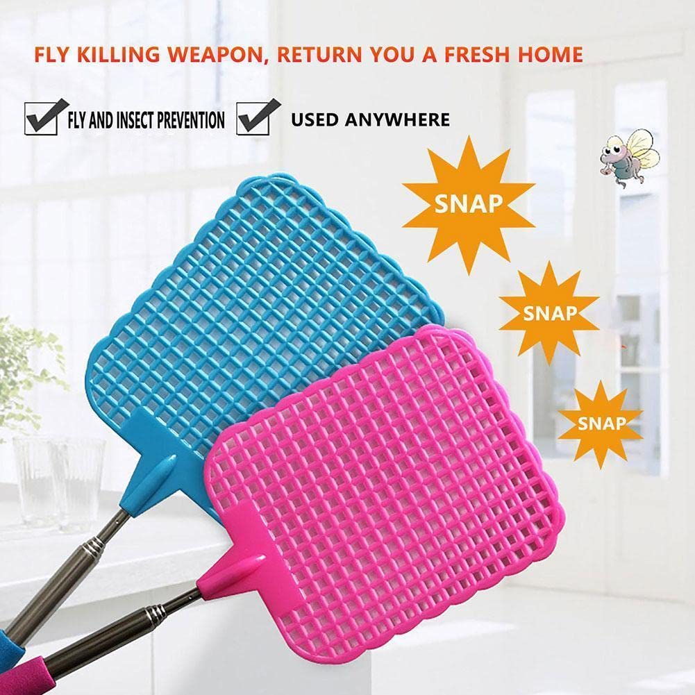 Tapette à Mouches Télescopique – Longueur 26 à 73 Cm – Poignée Acier Inoxydable – Pour Extérieur, Camping, Maison - 2