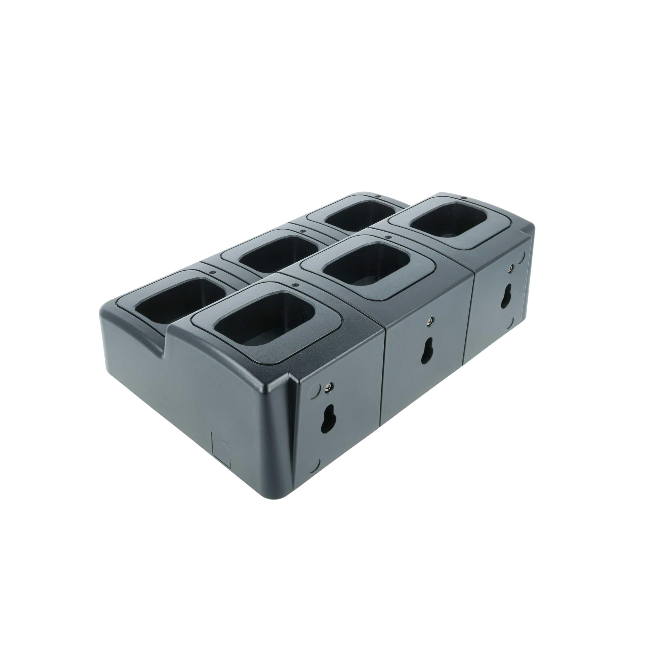 vhbw Caricabatterie 6 vani compatibile con Icom BP-252 batterie per radio - Stazione di ricarica + alimentatore + cavo alimentazione, 8,4V