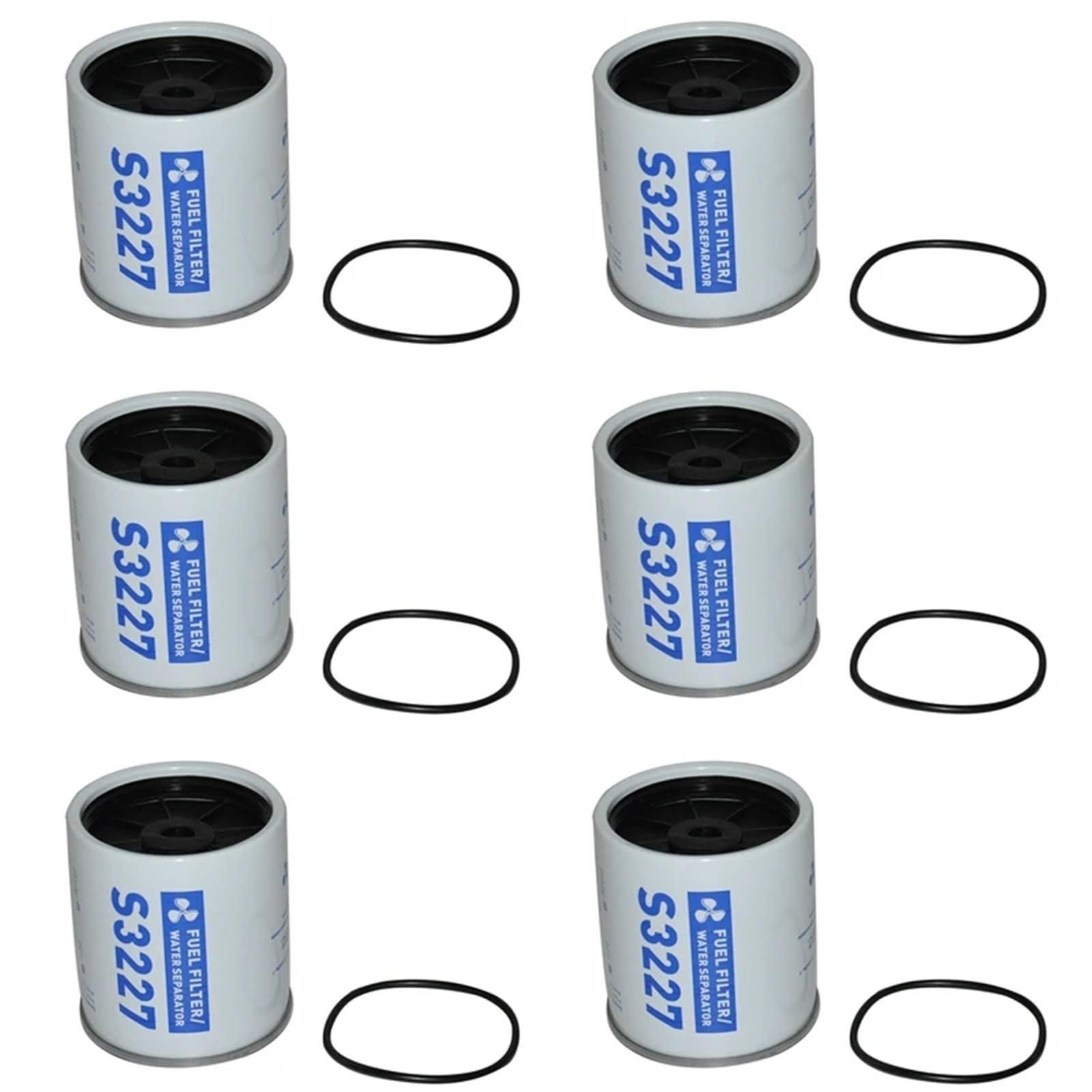 6X S3227 Elementi filtro separatore acqua carburante fuoribordo