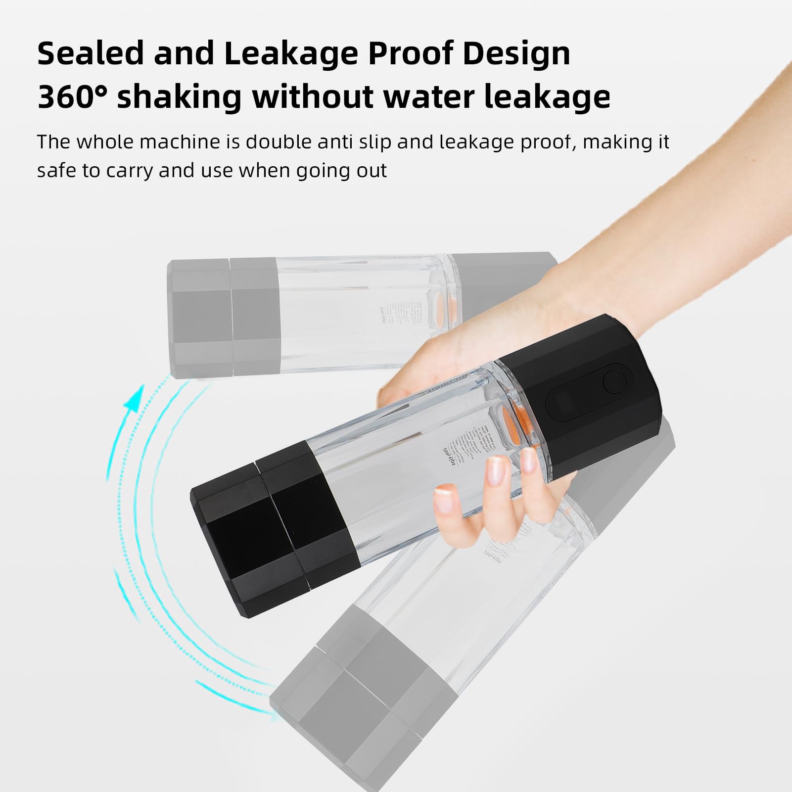 Fabater Generador de Botella de Agua de Hidrógeno, 5 y 10 Minutos, 2 Modos hasta 8000 ppb+ PEM, Máquina de Agua de Hidrógeno Recargable Portátil con Luz Colorida para el Hogar, Oficina,