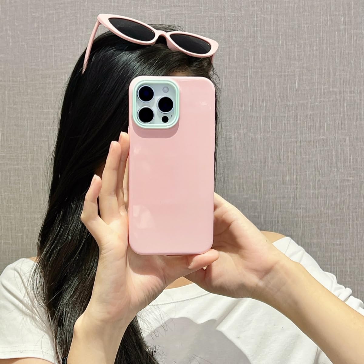 Coque iPhone 14 Pro antichoc rigide rose brillante et luxe - 6