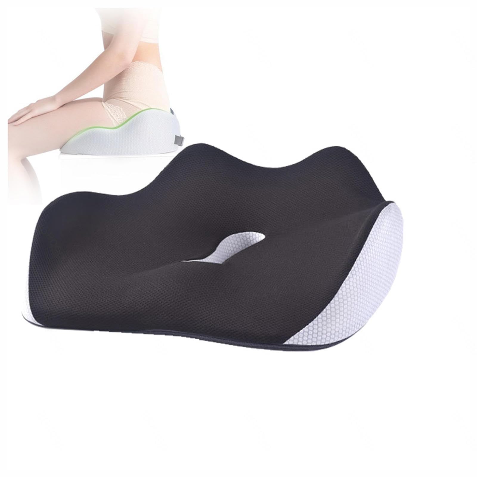 Coccyx Pain Relief Cushion, Sciatica Pillow for Sitting for Pressure Relief, Car Seat Cushions for Hip,Tailbone,Coccyx,Sciatica,A-Black
